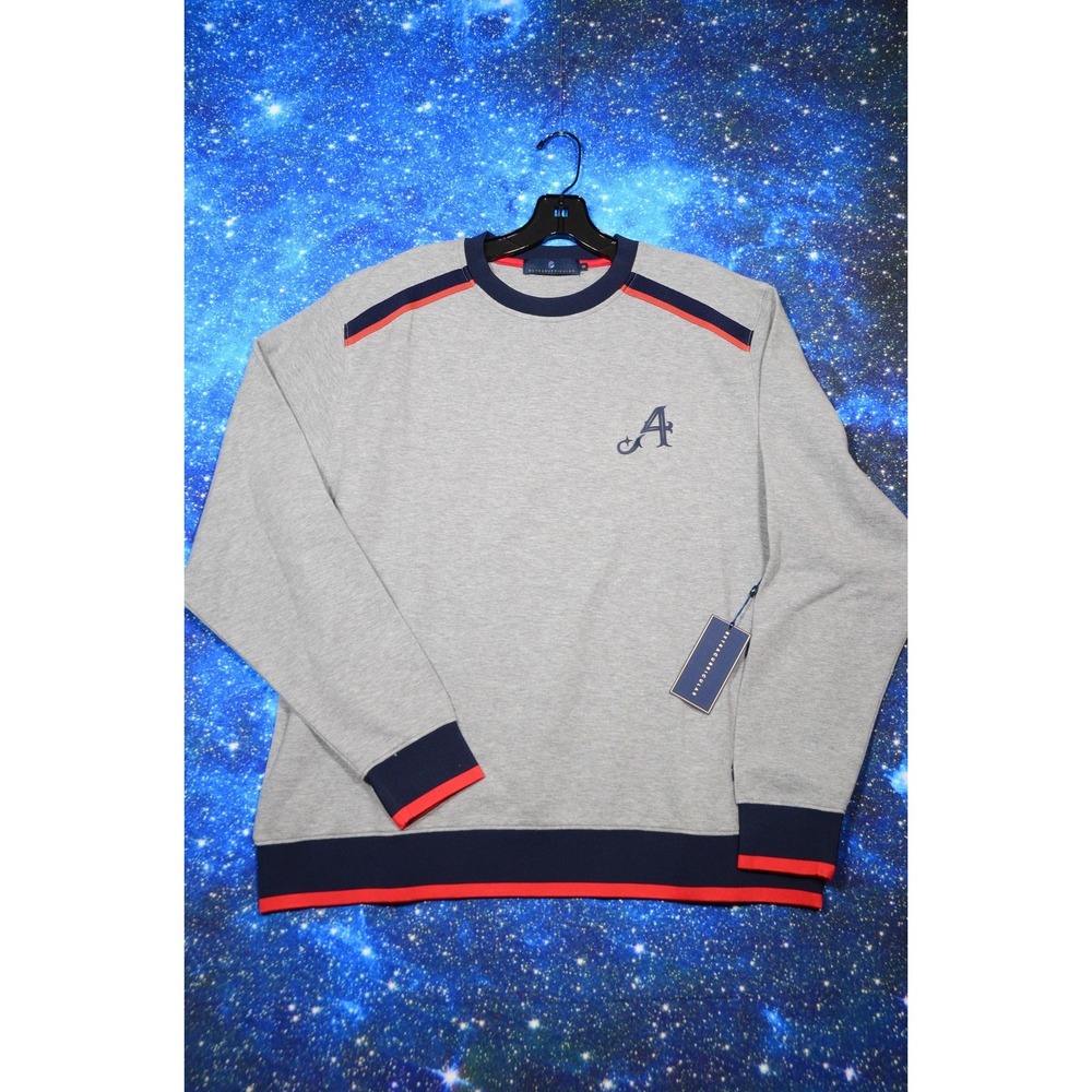 Extracurricular Aces Franco Crew Sweatshirt Mens Medium Gray Pullover Logo‎ Trim